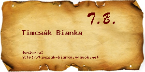 Timcsák Bianka névjegykártya