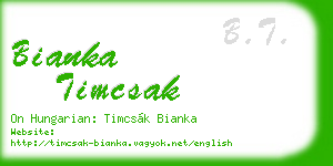 bianka timcsak business card