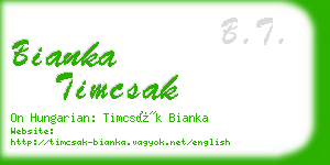 bianka timcsak business card